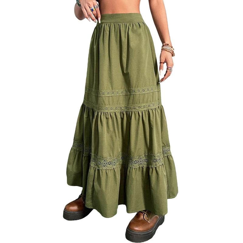 Green Pleated Long Skirt - P12 Hub Europe