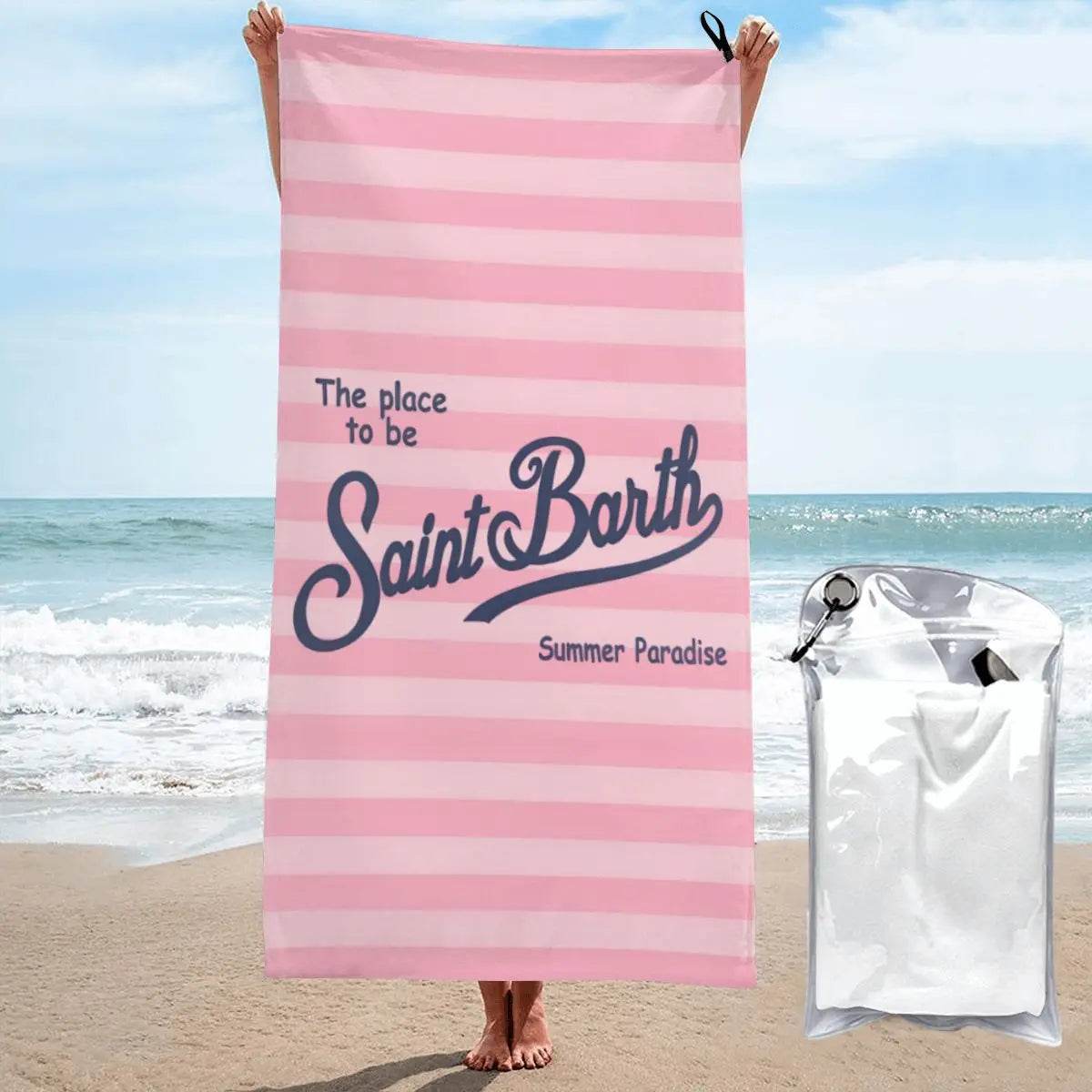 Microfiber Bath Towel S-Saint B-Barth Print Quick Dry Sandless Beach Blanket Soft Comfortable for Men Women Camping Pool Towel - P12 Hub Europe