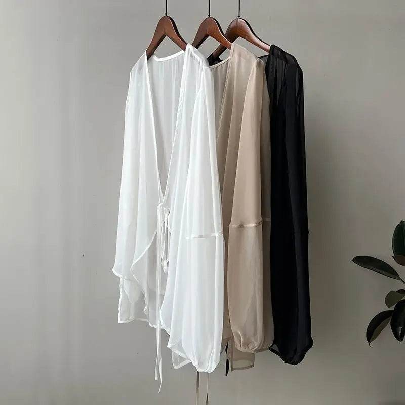 Women's V-neck Chiffon Loose Shirt - P12 Hub Europe