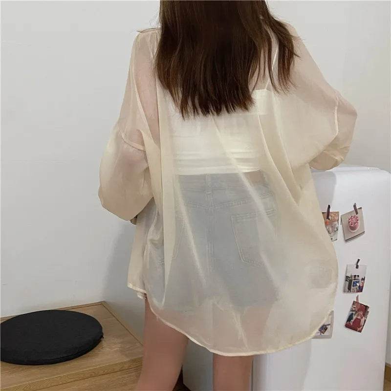 Semi Sheer Button Down Shirt - P12 Hub Europe