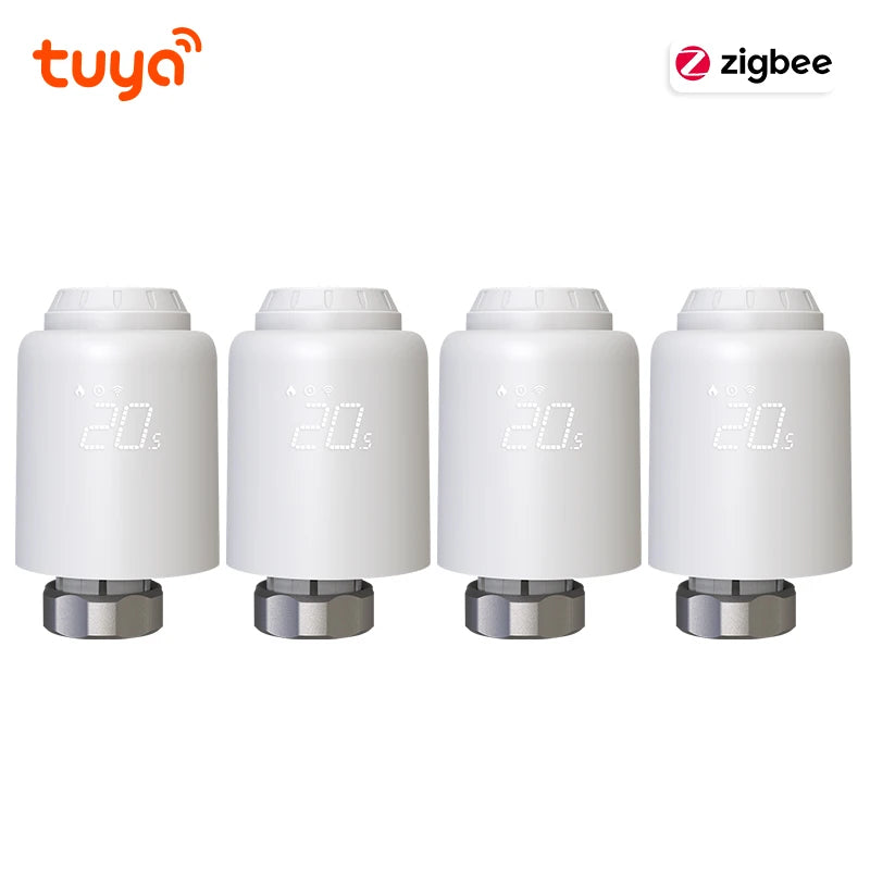 Tuya Smart Home Zigbee 3.0 Smart Thermostatic Radiator Valve Head Zigbee Thermostatic Valves TRV Compatible Google Home Alexa