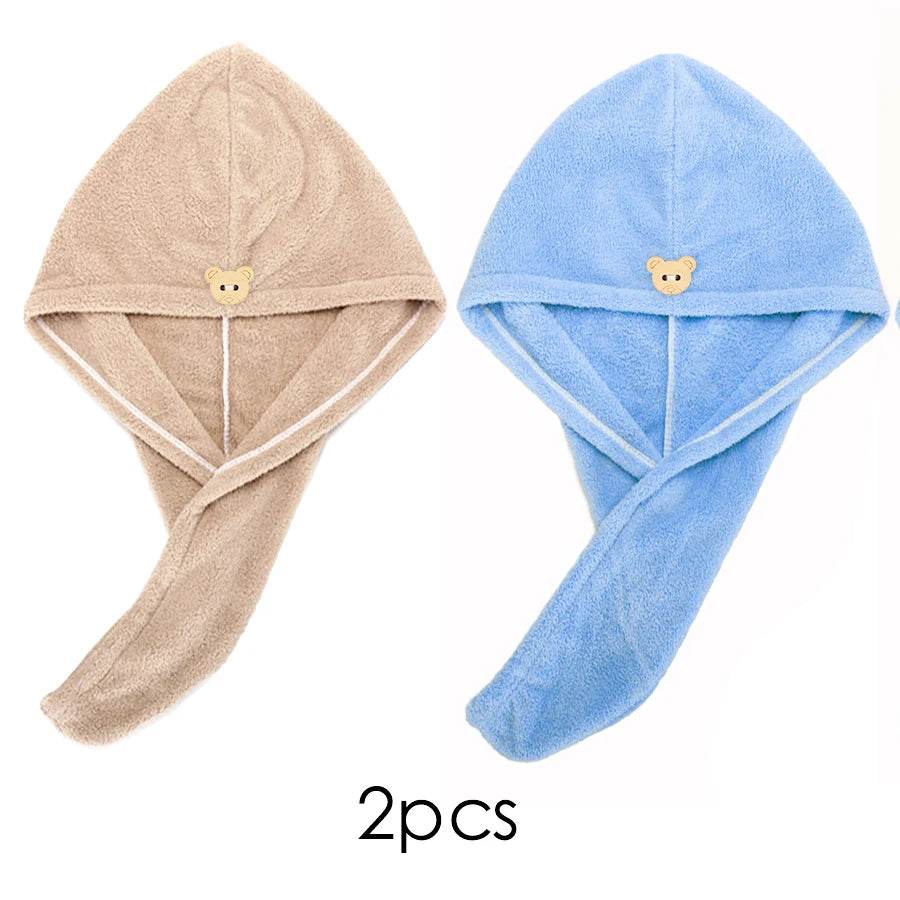 Quick-dry Hair Towel Women Hair Drying Hat Cap Hat Bath Hat Microfiber Solid Towel Cap Super Absorption Turban Hair Dry Cap - P12 Hub Europe