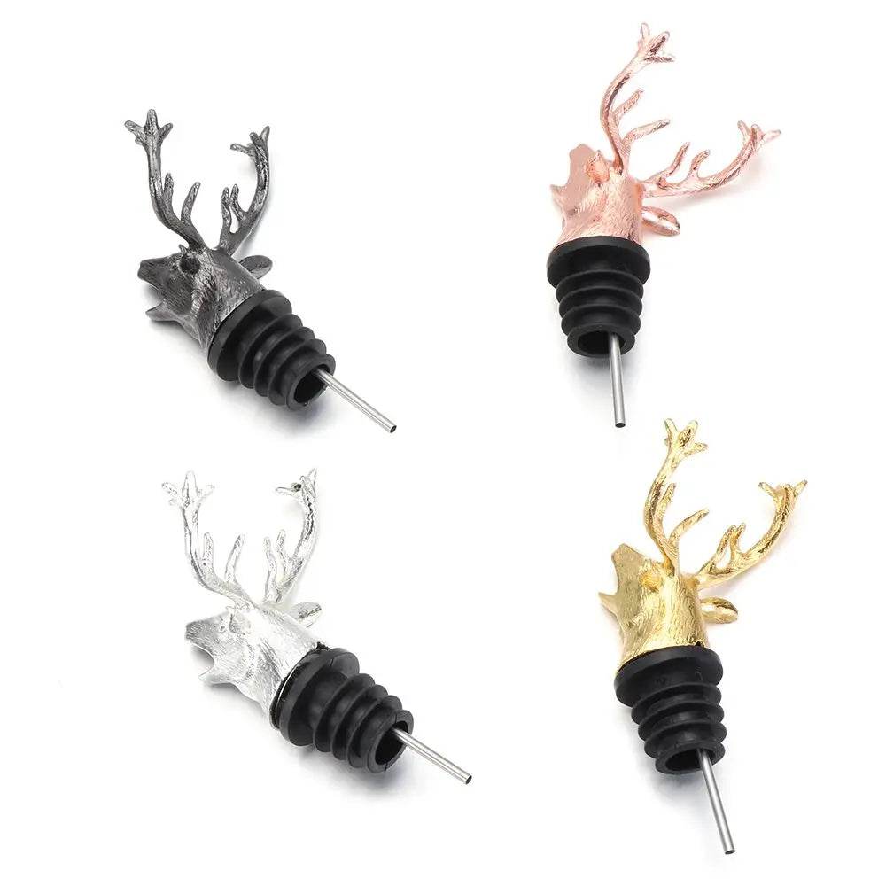 Deer Head Wine Pourer Bottle Stoppers Zinc Alloy Bar Tools Wedding Party Drinks Wine Aerators Kitchen Tool Accessories - P12 Hub Europe