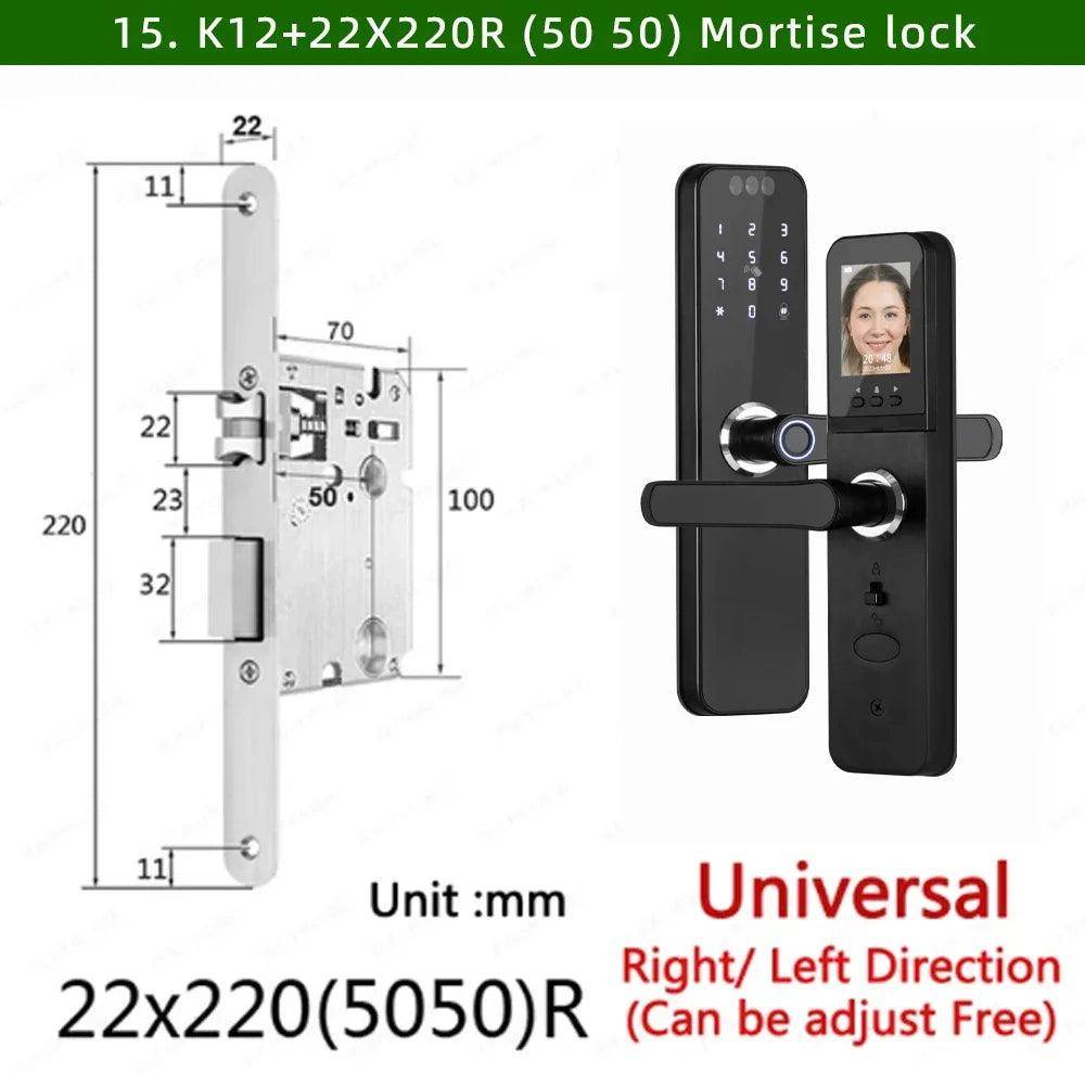 WiFi 3D Face Lock Camera, Screen, Fingerprint, 35-55mm - P12 Hub Europe