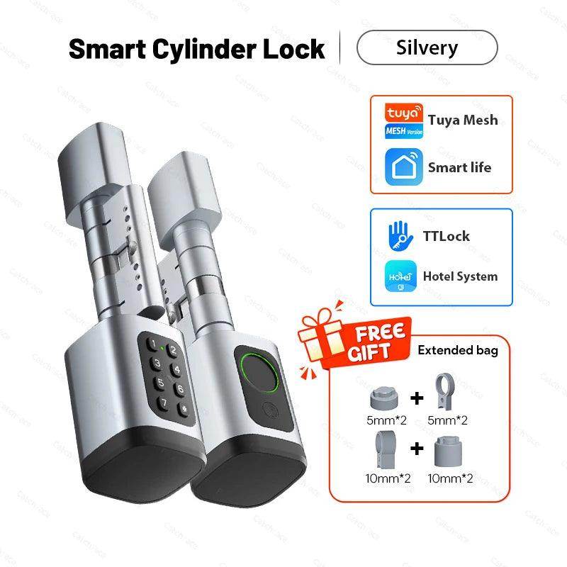 Cylinder Smart Door Lock Fingerprint, Card, Code, App - P12 Hub Europe
