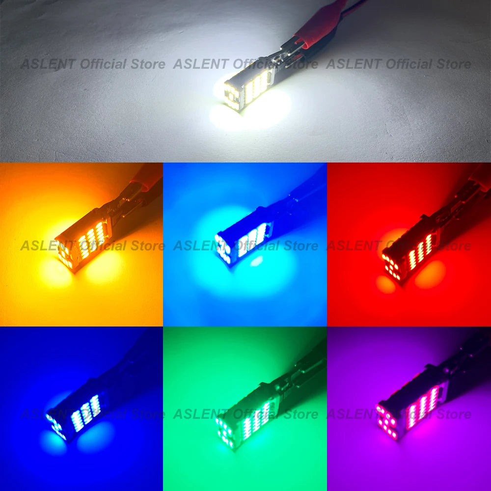 2pcs T15 4014 45chips W16W LED Backup Light Reserve Lamp Canbus Bulbs NO Error High Power LED Canbus W16W red amber Yellow