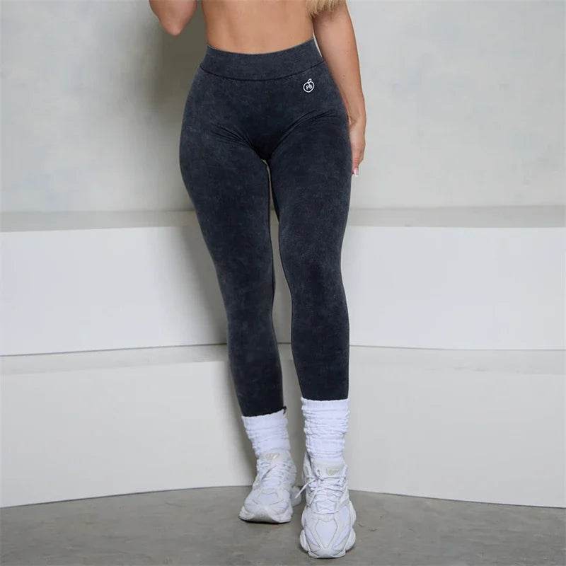 Women's Acid Wash Scrunch Leggings - P12 Hub Europe