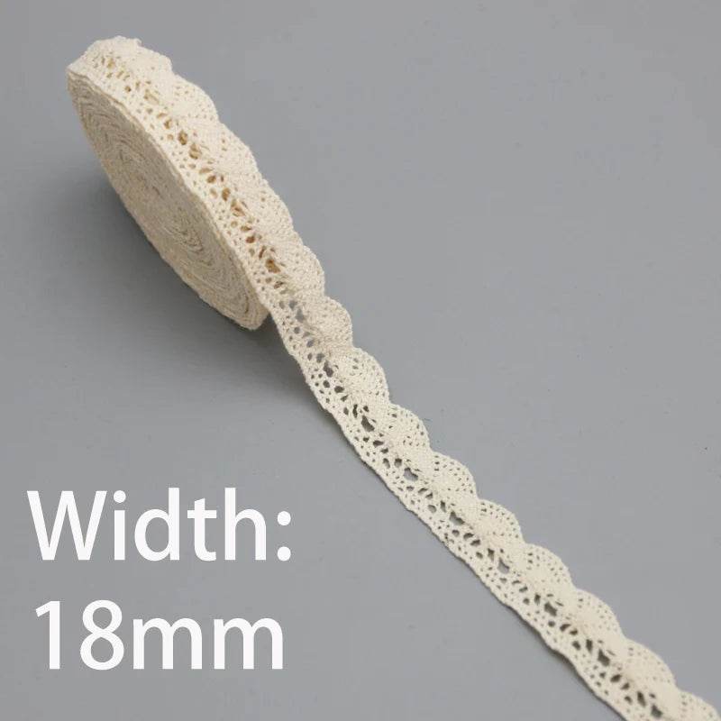 (5Meter/roll) White Beige Cotton Embroidered Lace Net Ribbons Fabric Trim DIY Sewing Handmade Craft Materials - P12 Hub Europe