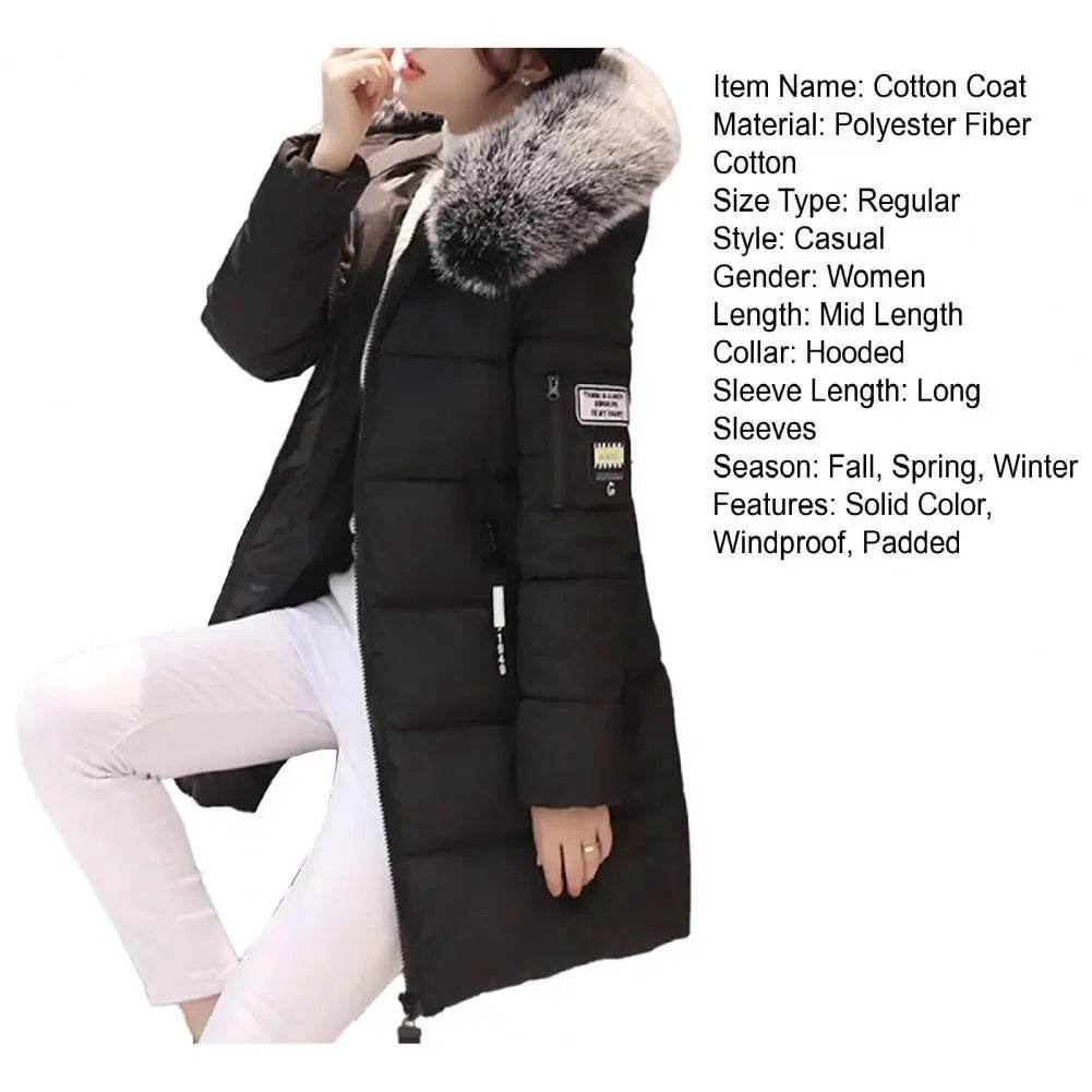 Women's Long Fur Collar Parka - P12 Hub Europe