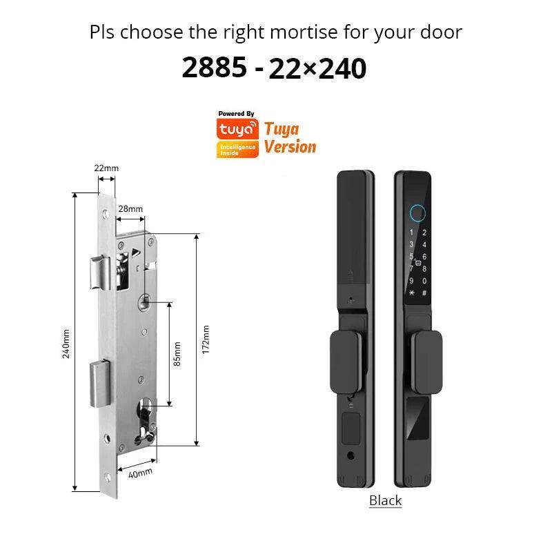 WiFi Smart Sliding Door Lock IP66, Fingerprint, Card, Code - P12 Hub Europe