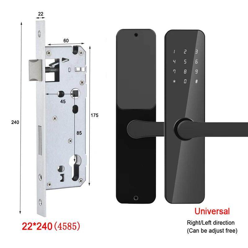 Smart Door Lock | Keypad, Card, Key, Bluetooth, 35-60mm - P12 Hub Europe