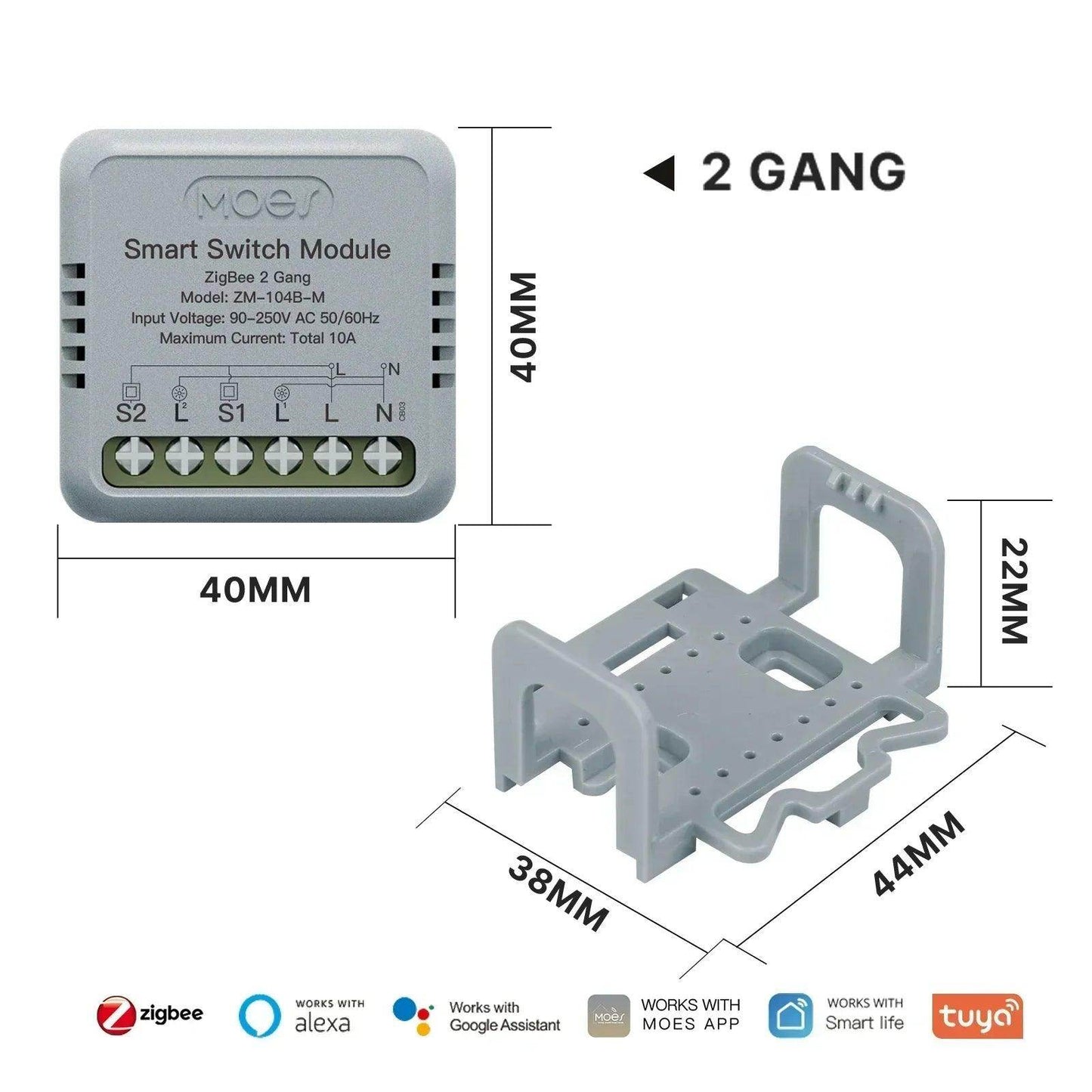 Mini Smart Switch WiF Zigbee Works with Alexa and Google - P12 Hub Europe