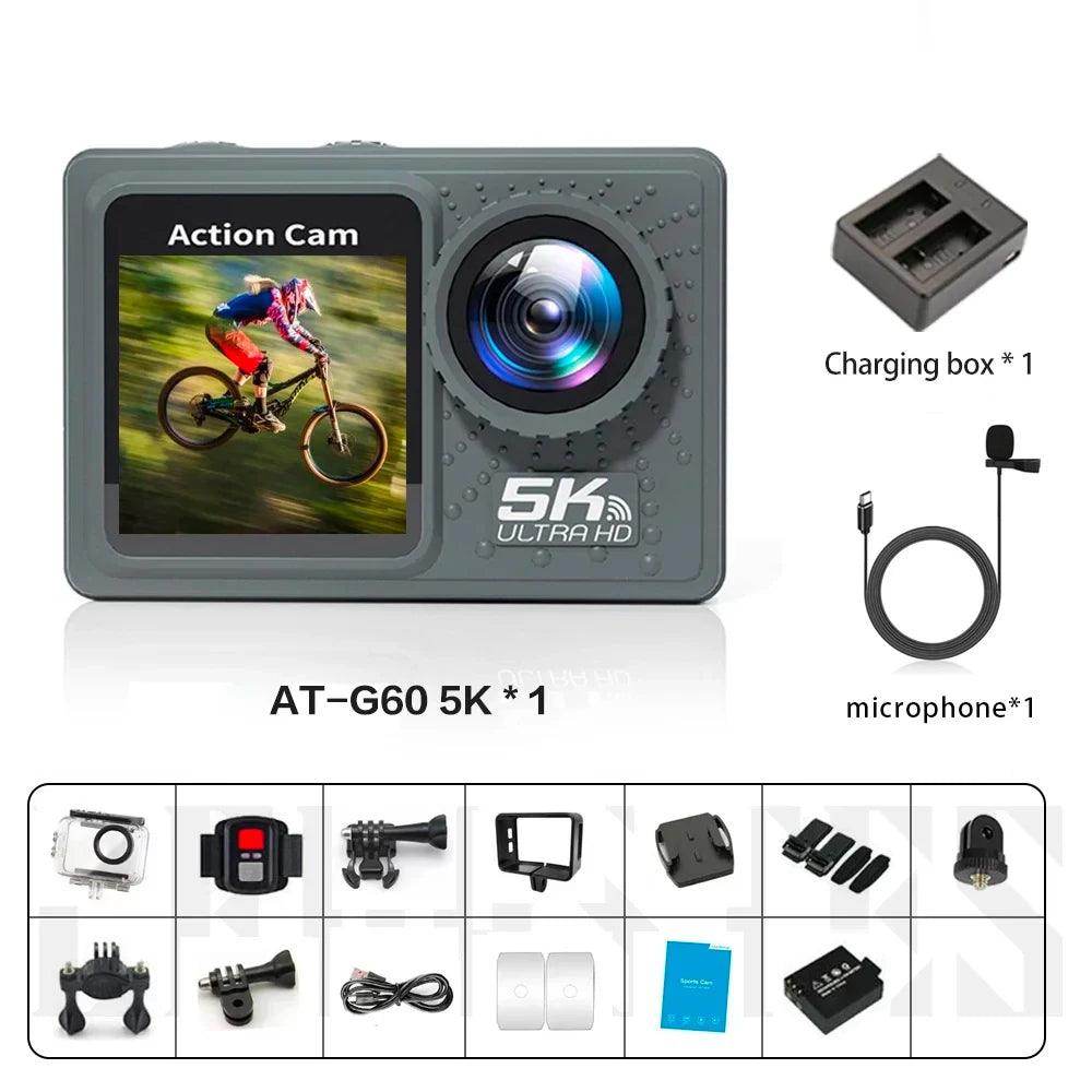 Action Camera 5K EIS WiFi 170° Wide Angle, Remote - P12 Hub Europe