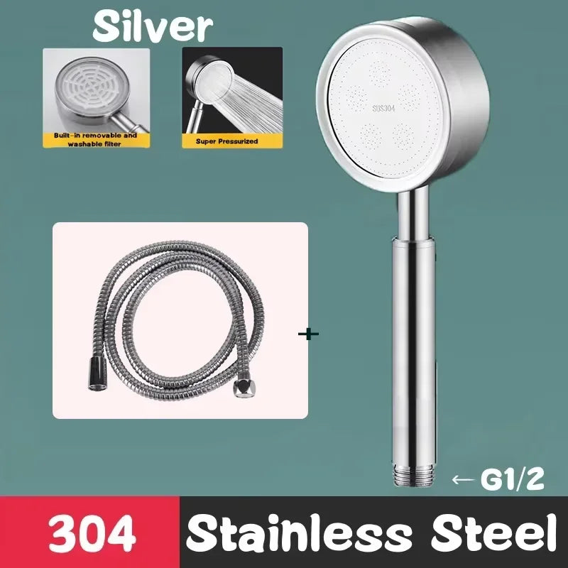 Xiaomi New 304 Stainless Steel Shower Head High Pressure Handheld Smart Bathroom Shower Head Set Bathroom Accessories 2025 Mijia