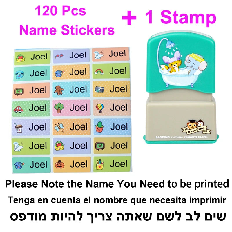 Customized Name Stamp Paints Personal Student Child Engraved Waterproof Non-fading Kindergarten Cartoon Clothing Name Seal