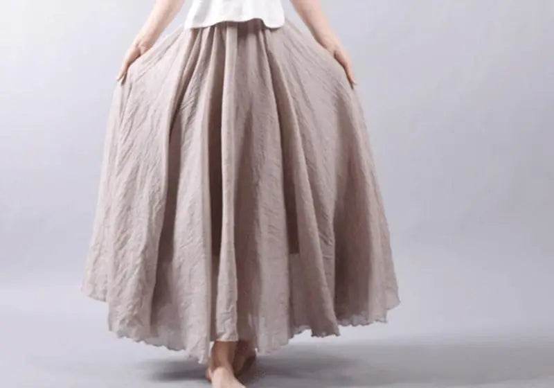 Women's Elegant Linen Maxi Skirt - P12 Hub Europe
