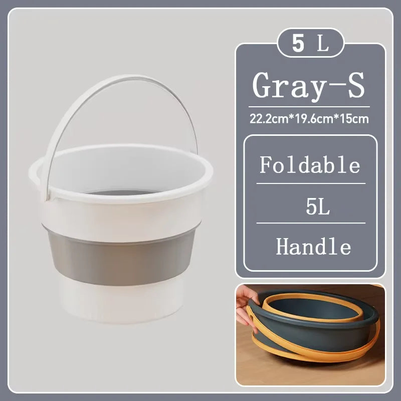 Portable Foldable Bucket Basin 5/10/17L Silicone Bucket Camping Laundry Basket Car Wash Fishing Bathroom Tool Household Supplies