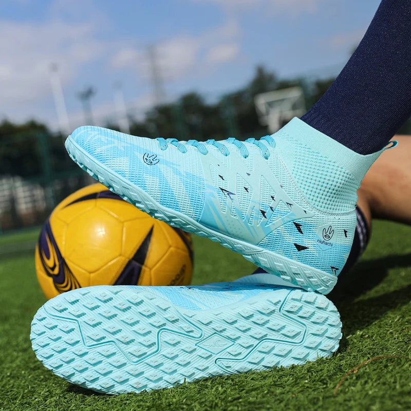 New Men Soccer Shoes Cleats Outdoor Sport Adult Football Boots Breathable Match Long Spikes Comfortable Training Boys Non Slip