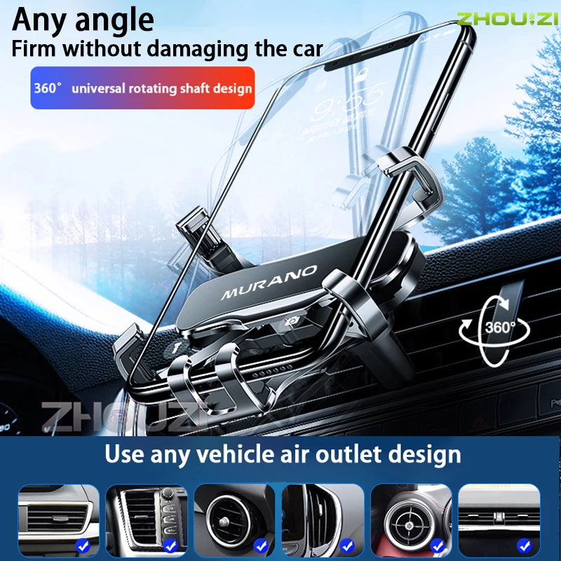 Car Mobile Phone Holder For Nissan Murano 2015-2022 Air Vent Mounts Stand GPS Gravity Navigation Bracket Car Accessories