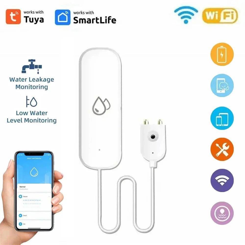WiFi Water Leak Sensor 40dB | Tuya Smart Life Flood Alert - P12 Hub Europe