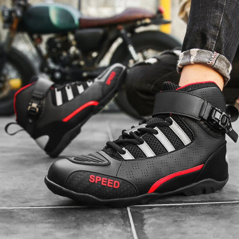 Motorcycle Boots Men Motor Motorbike Riding Shoes Anti-fall Motorcycle Shoes Motocross Off-Road Racing Boots