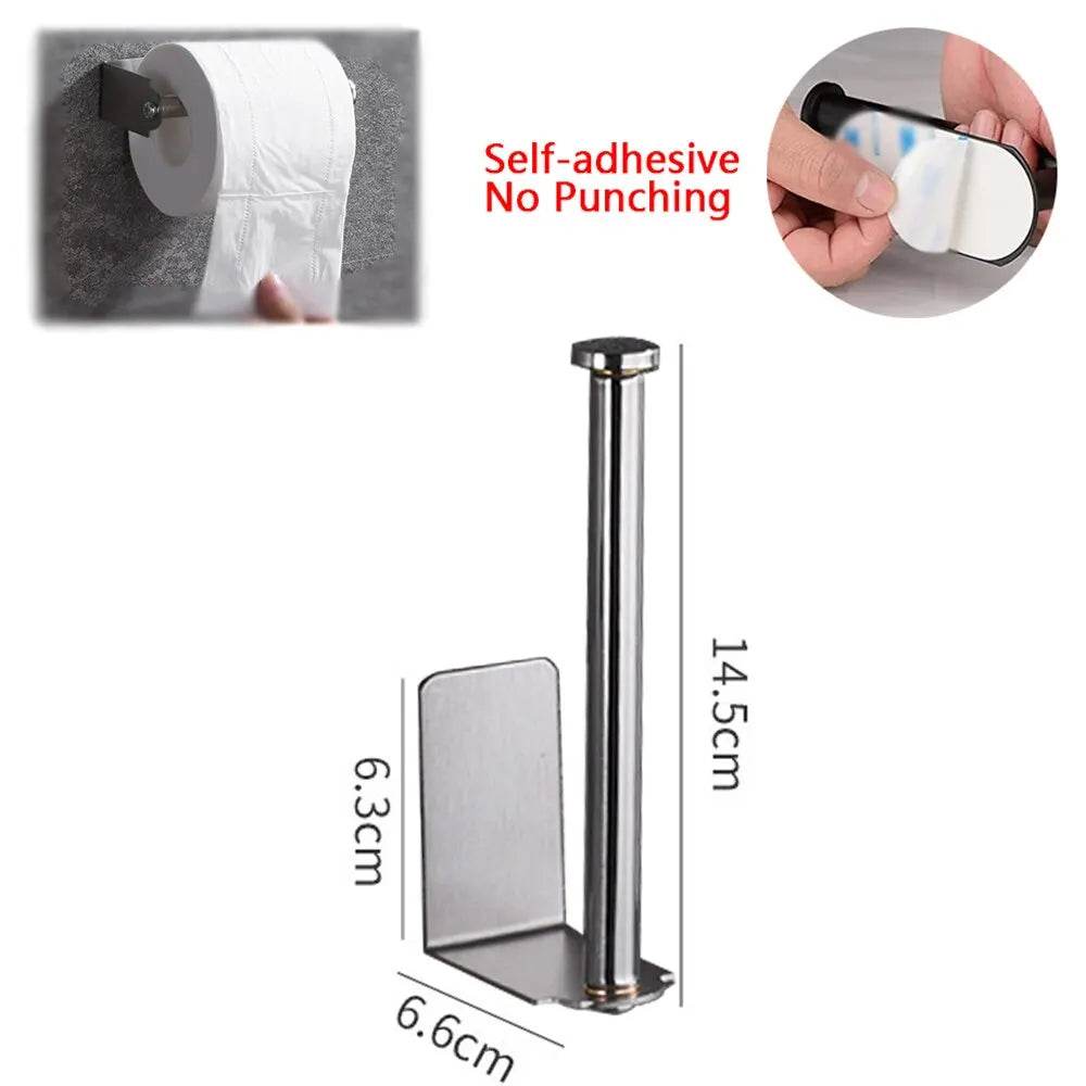 No Drilling Toilet Paper Holder Bathroom Roll Tissue Towel Dispenser Hanger Stainless Steel Napkin Storage Kitchen Accessories - P12 Hub Europe