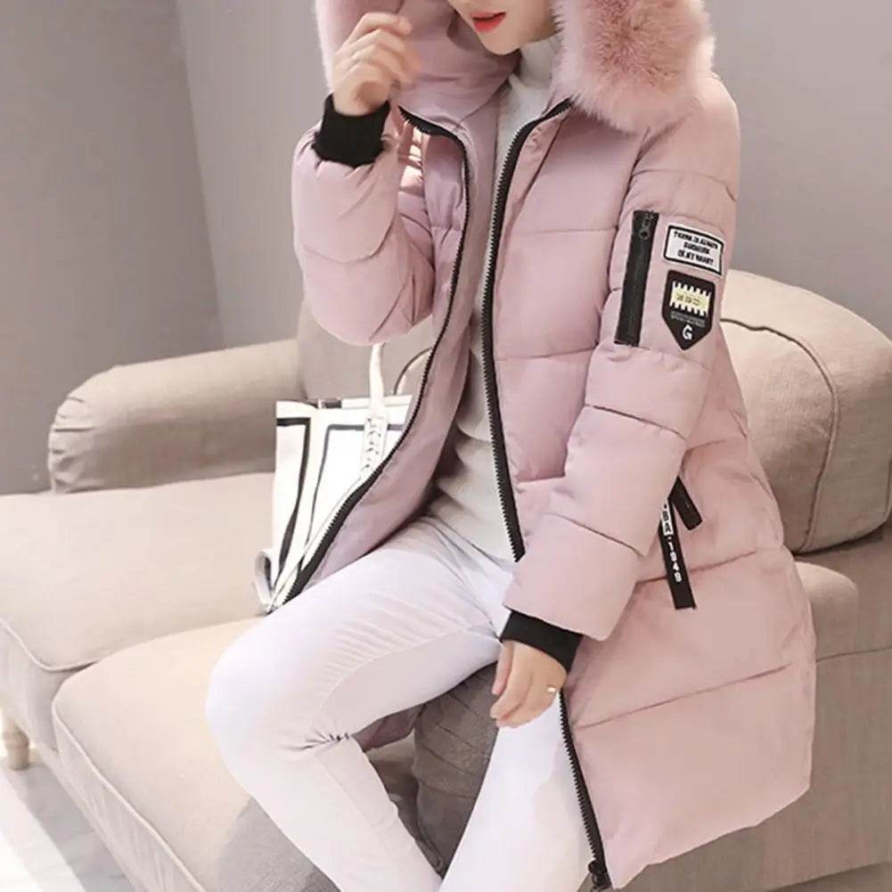Women's Long Fur Collar Parka - P12 Hub Europe