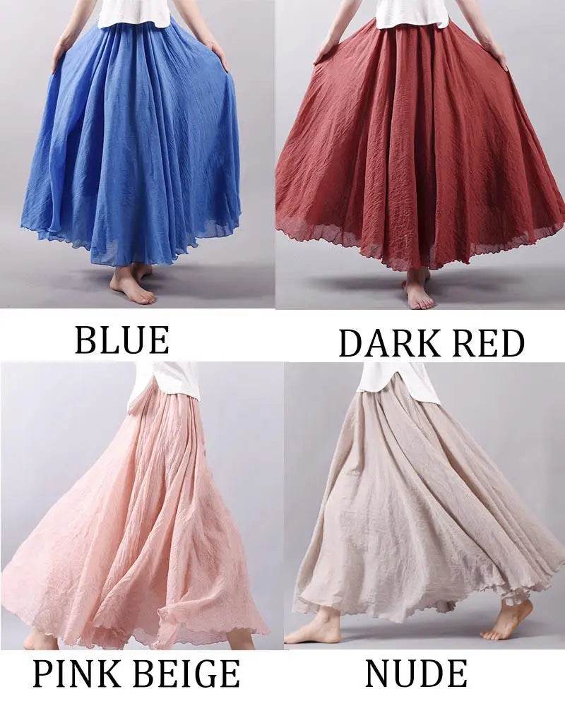 Women's Elegant Linen Maxi Skirt - P12 Hub Europe