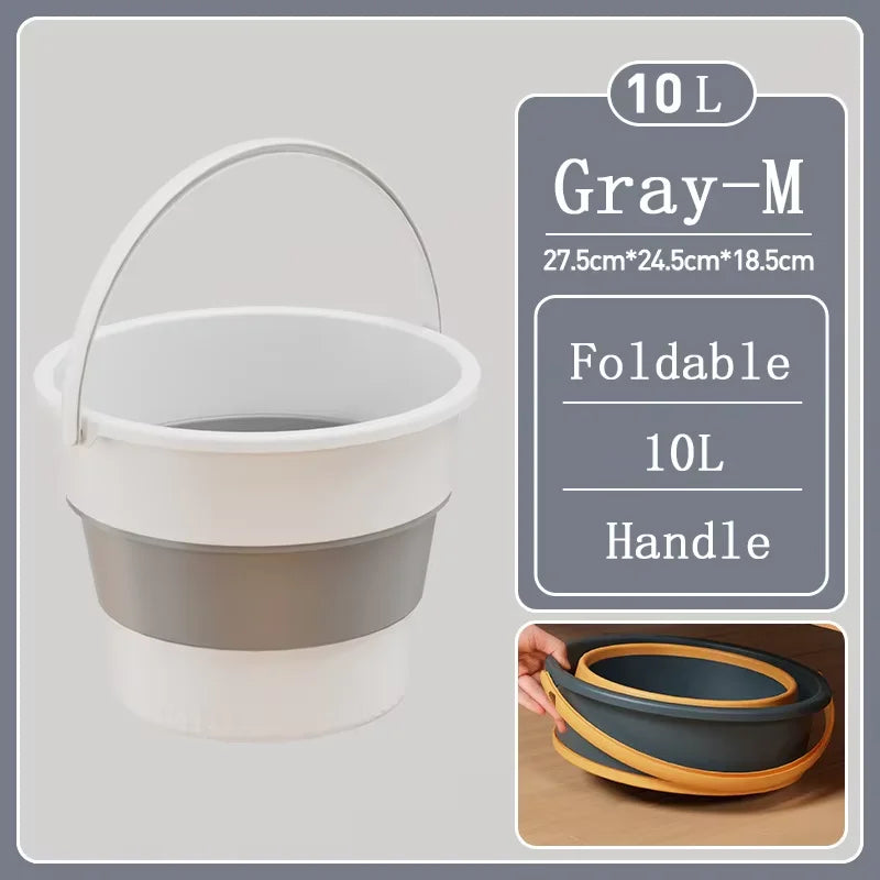 Portable Foldable Bucket Basin 5/10/17L Silicone Bucket Camping Laundry Basket Car Wash Fishing Bathroom Tool Household Supplies