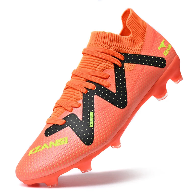 Original Brand Blue Men's Professional Soccer Cleats Turf Non-slip Football Shoes for Men Lace-up Low Cut Soccer Sneakers Male