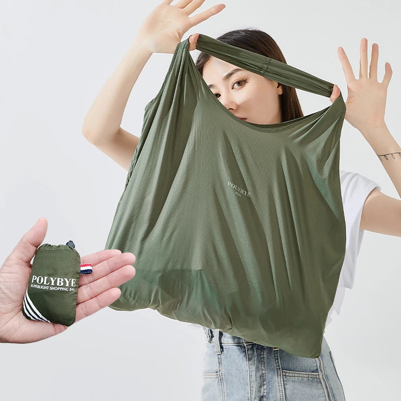Polybye Super Light Reusable Totebag Eco-friendly Nylon Foldable Shopping Bag Handbag Grocery Bag Lunch Bag Recycle Bag
