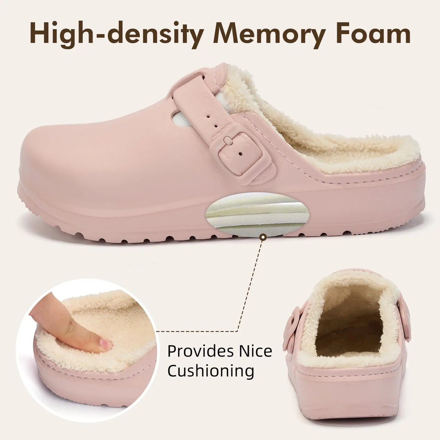 Asgard Fur Women Slippers New Anti-slip Waterproof Plush Lined Outdoor Garden Shoes Winter Fluffy Shoes Warm Fuzzy House Slides