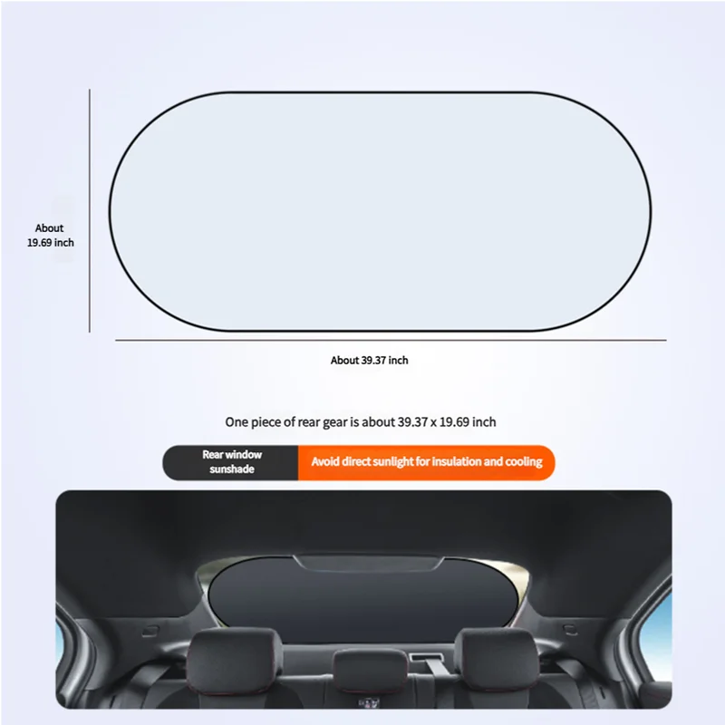 UV-Reflective Car Sun Shade Cover Rear Windshield Sun Protection Sunshade Heat-Isolation Car Privacy Curtains Foldable Storage