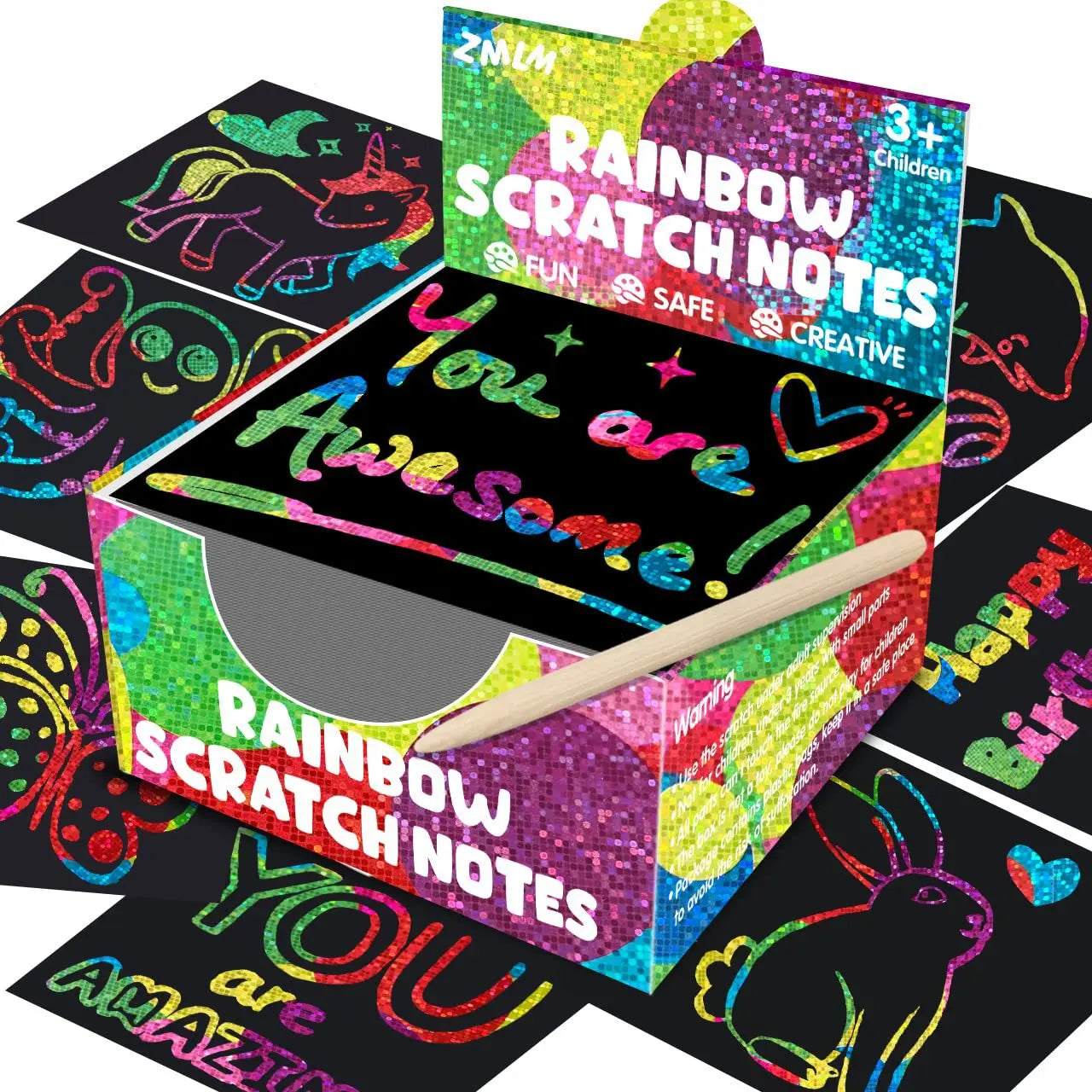 Dazzling Scratch Painting Parent Child Interactive Toys Note Cards Handmade Painting