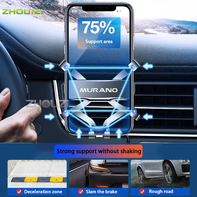 Car Mobile Phone Holder For Nissan Murano 2015-2022 Air Vent Mounts Stand GPS Gravity Navigation Bracket Car Accessories