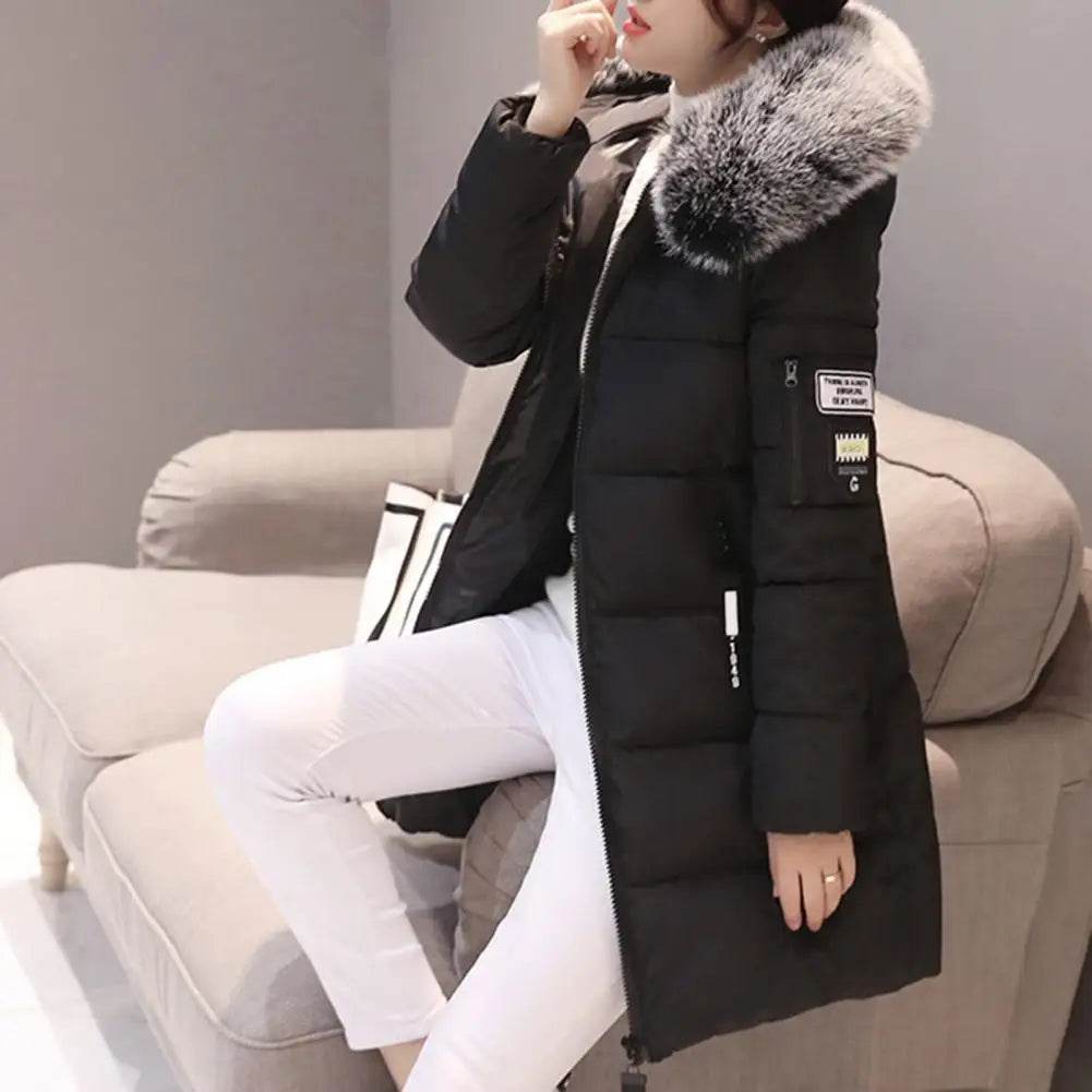Women's Long Fur Collar Parka - P12 Hub Europe