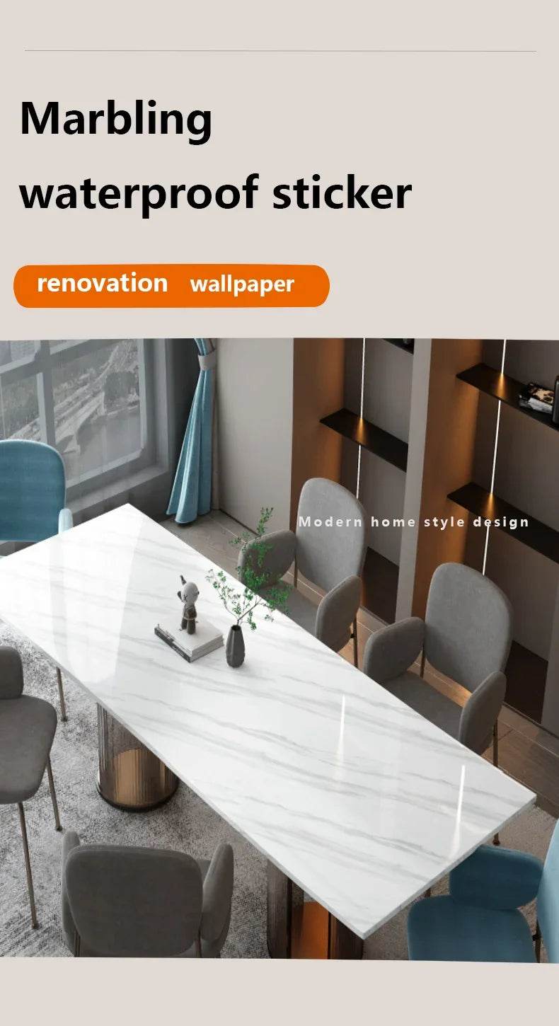 Marble Kitchen Waterproof Stickers PVC Self Adhesive Oil Proof Wall Sticker for Desktop Bathroom Renovation Wall Decor Removable - P12 Hub Europe