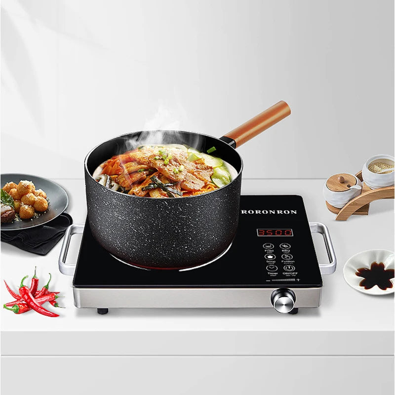Electric Induction Cooker Black Microcrystalline Panel Induction Cooker Electric Heater Household Hot Pot 3500W High Power