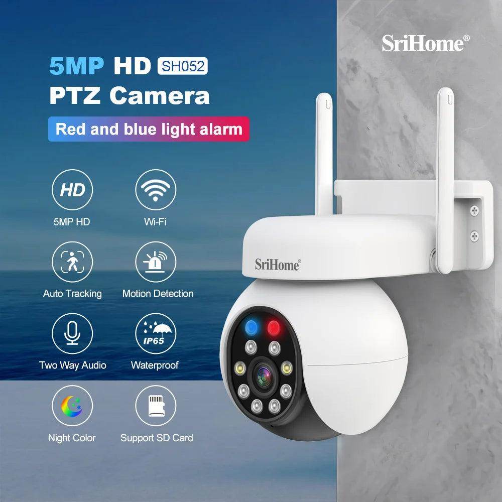 Dome Camera 5MP WiFi PTZ Color Night, AI Human Detect, Audio - P12 Hub Europe