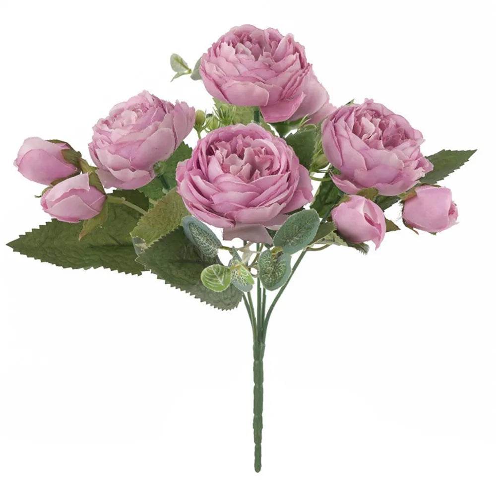 30CM Fake Roses Silk Peony Artificial Flowers Cheap New Year's Christmas Decorations Vase for Home Wedding Bridal Bouquet Indoor - P12 Hub Europe