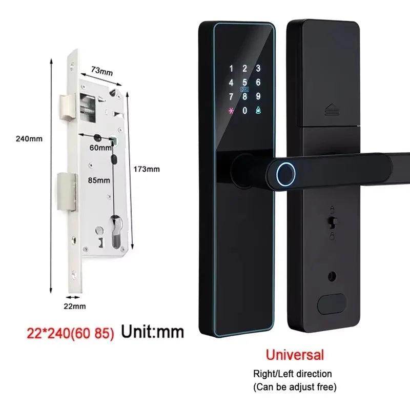 Fingerprint Door Lock | App, Remote, Handle, Card, Code - P12 Hub Europe