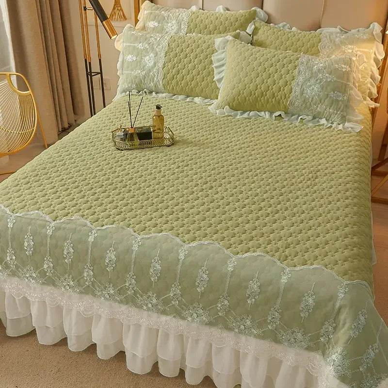 Quilted Thicken White Bed Sheet Summer Bedspread Couple 2 People Bed Linens Luxury Double Bed Bedding King Size 180x240cm - P12 Hub Europe