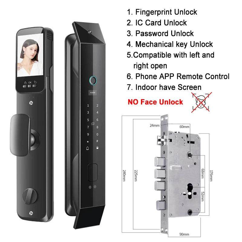 Smart Lock Video Doorbell, App, 6-in-1, 4200mAh - P12 Hub Europe