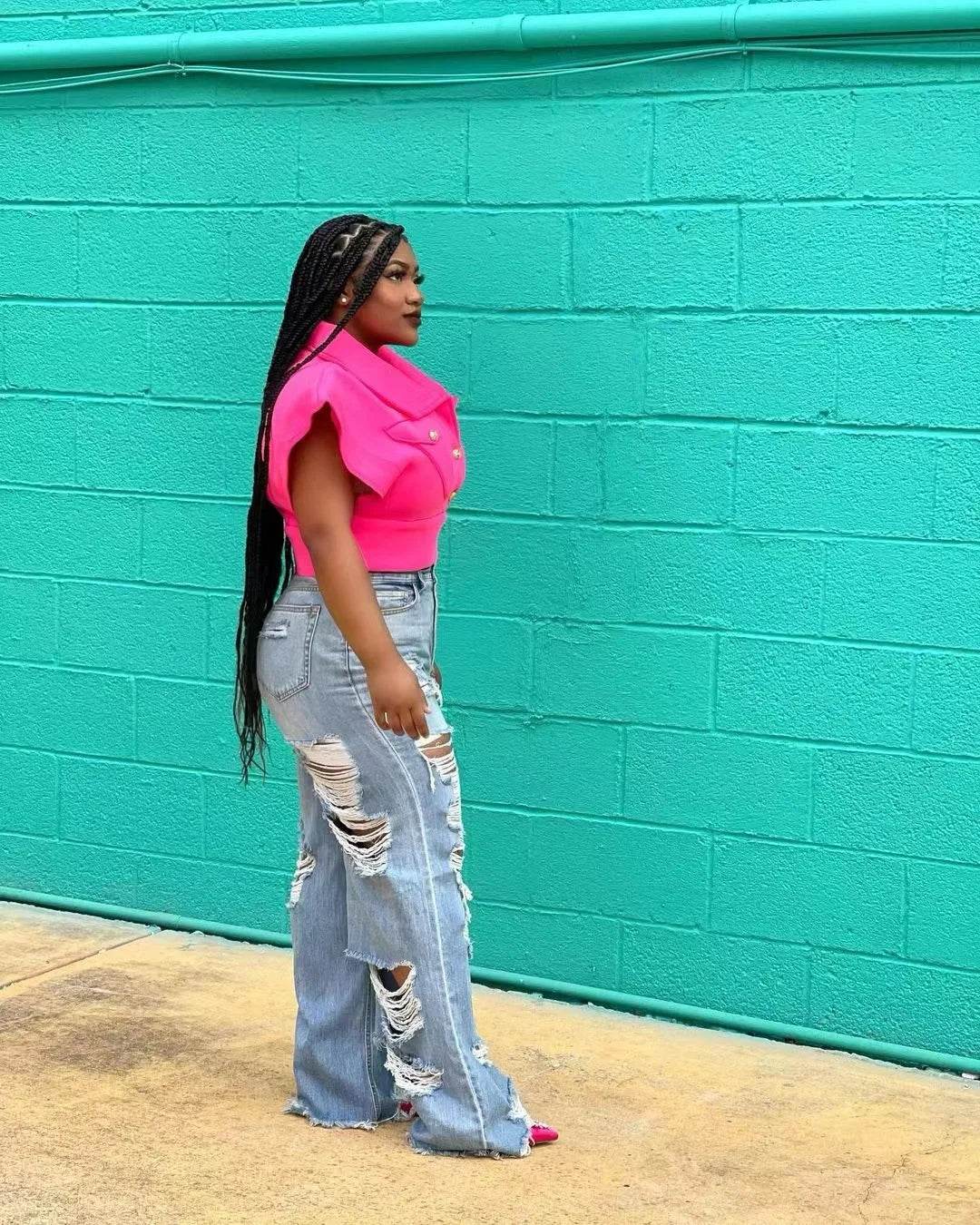 Women's High Waist Slim Jeans - P12 Hub Europe