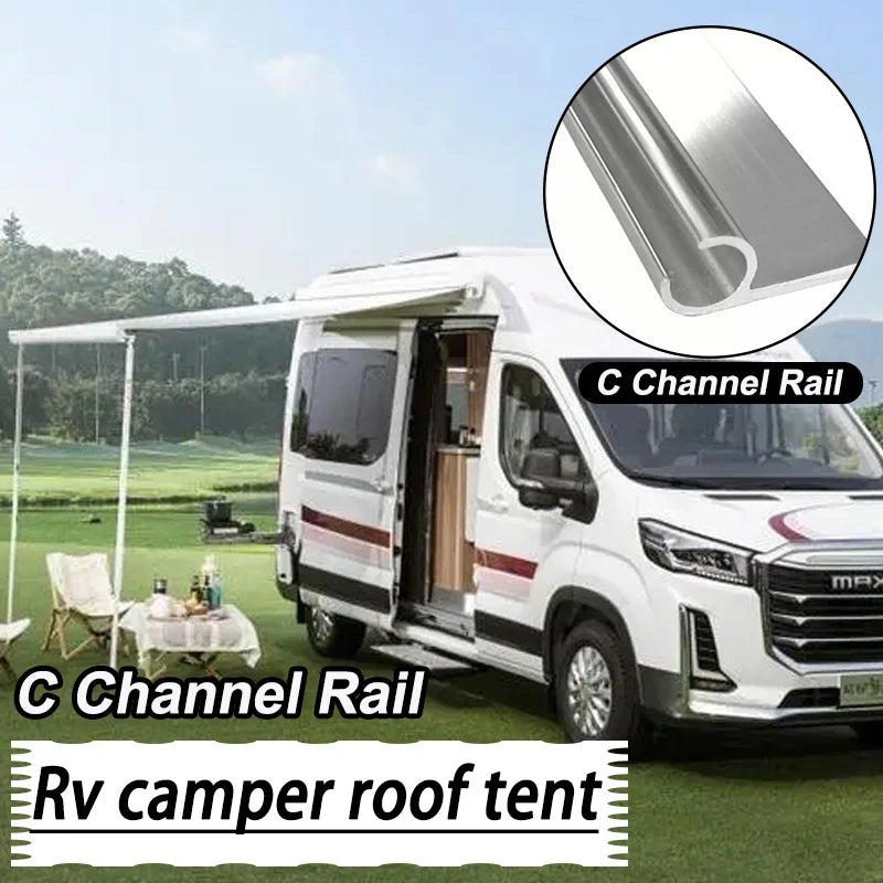 Car Accessories Campervan Motorhome Caravan Awning Rail C Channel 8 X 0.5m Strip With D/S Tape 400 Cm For Caravan Motorhome Part