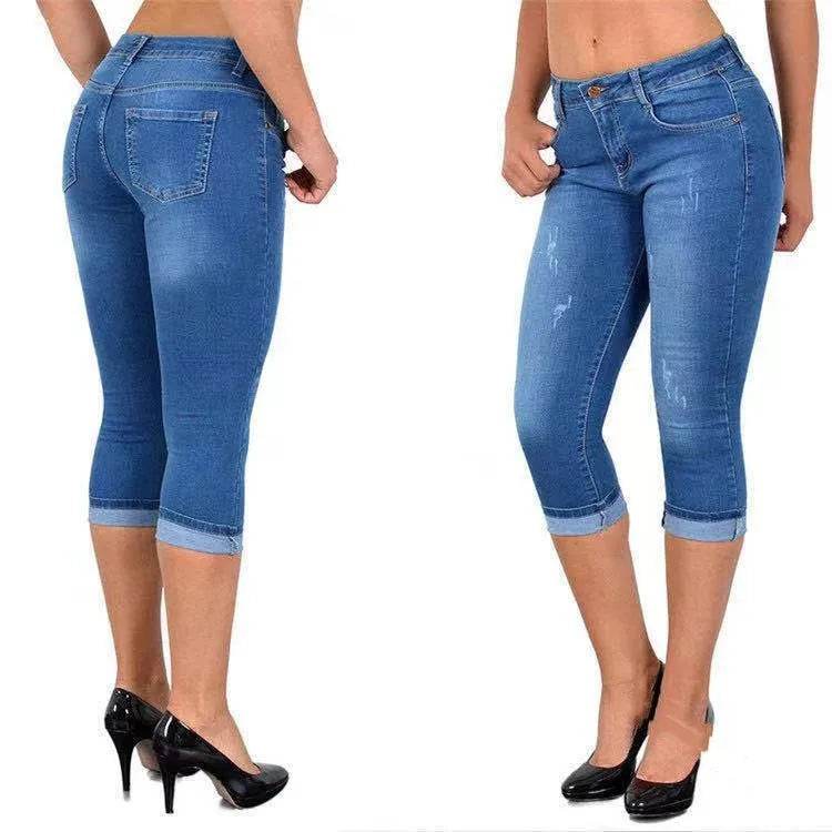 Skinny Denim Capri Pants - P12 Hub Europe