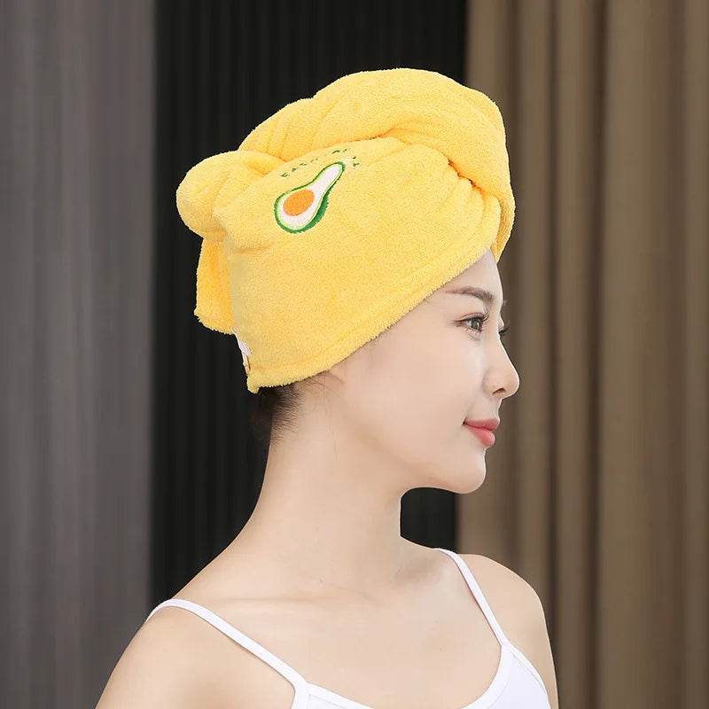 1pc Quickly Dry Hair Hat Super Absorbent Soft Bathroom Women Head Towels Girls Cute Hair Towel Hair Dry Wrap Bonnets - P12 Hub Europe
