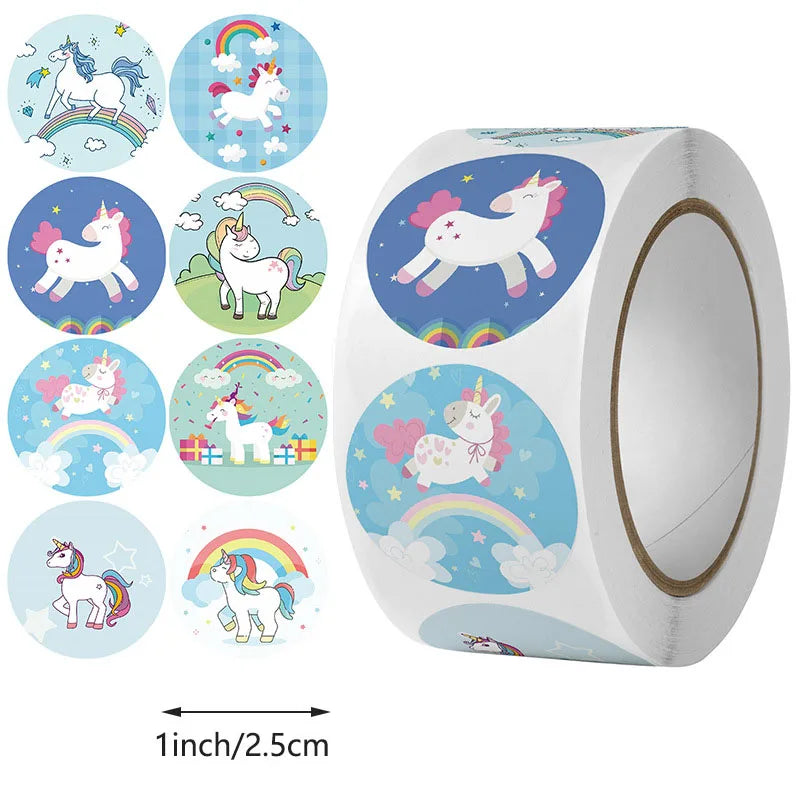 100-500pc Stickers for Children Kids Rolling Animal Roll Stickers Small Cute Toy Game Sticker DIY Gift Sealing Label Decoration