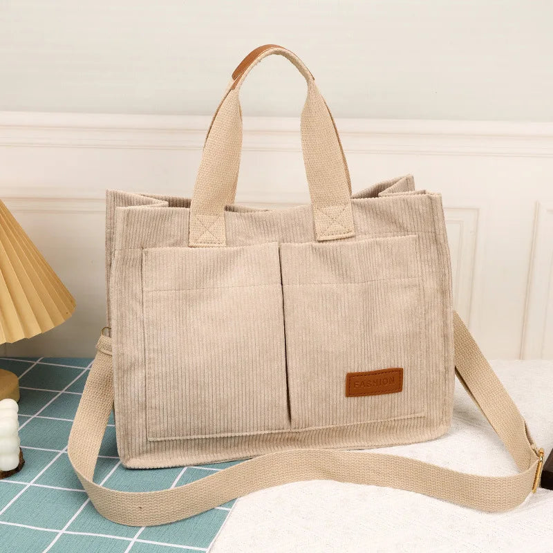 Ladies' handbag, large capacity new fashionable canvas shoulder bag, crossbody bag, commuting bag zwq