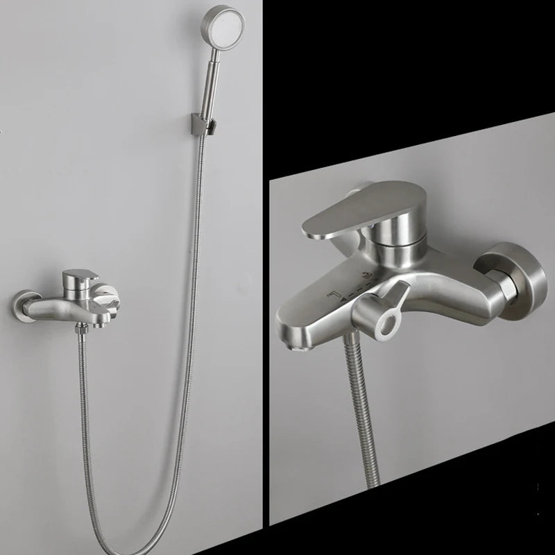 Bathroom Shower Faucet 304 Stainless Steel Mixer Tap Hot and Cold Bathroom Mixer Mixing Valve Bathtub Faucet Shower Faucets Set